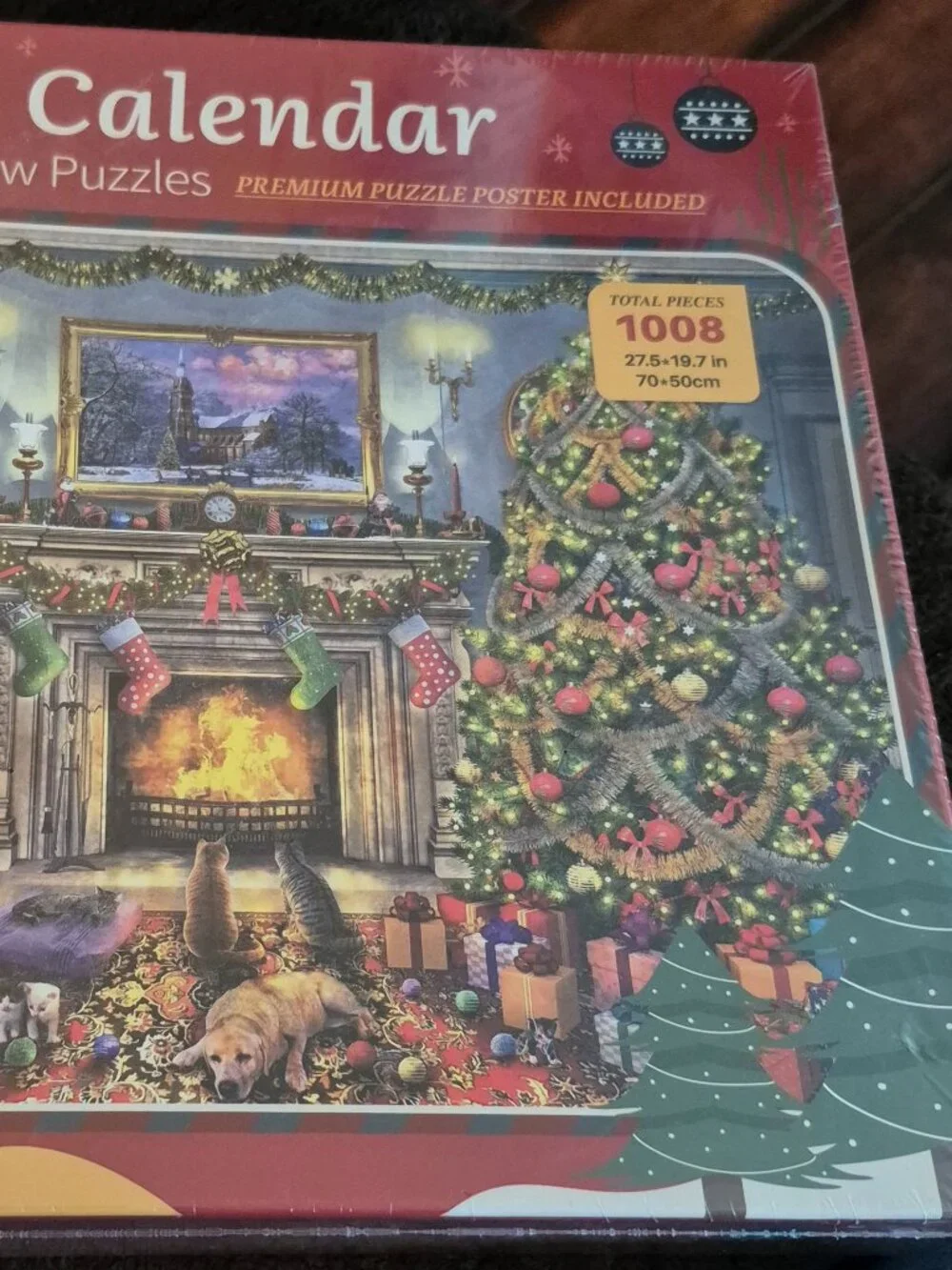1008-Piece Festive Fireplace Christmas Jigsaw Puzzle Advent Calendar NEW IN BOX!